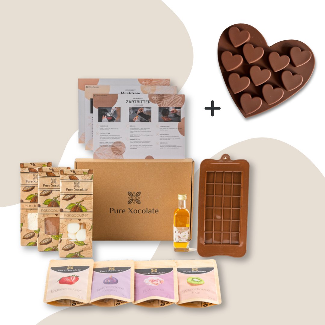 Muttertag´s-Geschenk Schokolade selber machen Set - Pure Xocolate - DIY-Set Geschenk-Set - Muttertag´s-Geschenk Schokolade selber machen Set