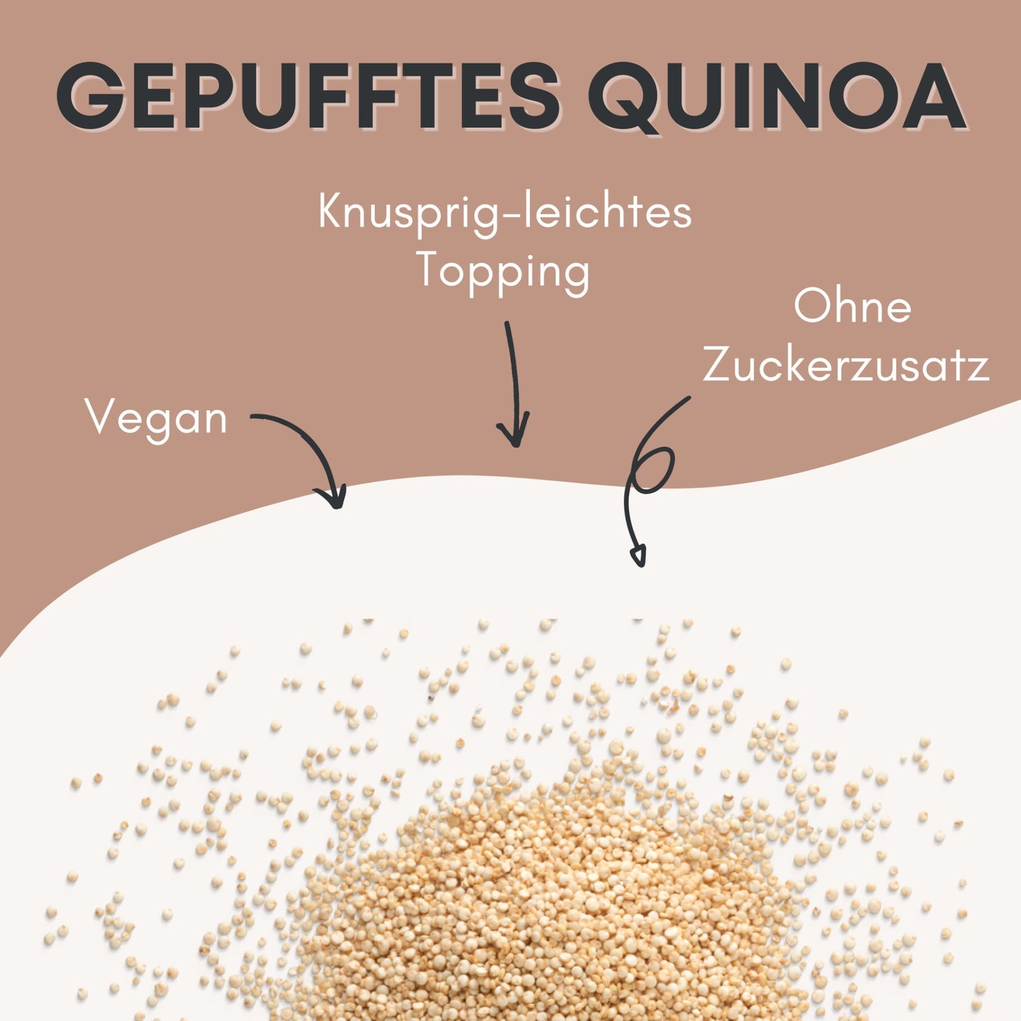 
                  
                    Quinoa Topping - Pure Xocolate - Nahrungsmittel, Getränke & Tabak - Gepufftes Quinoa Topping, Knusprig-leichtes Topping Vegan
                  
                