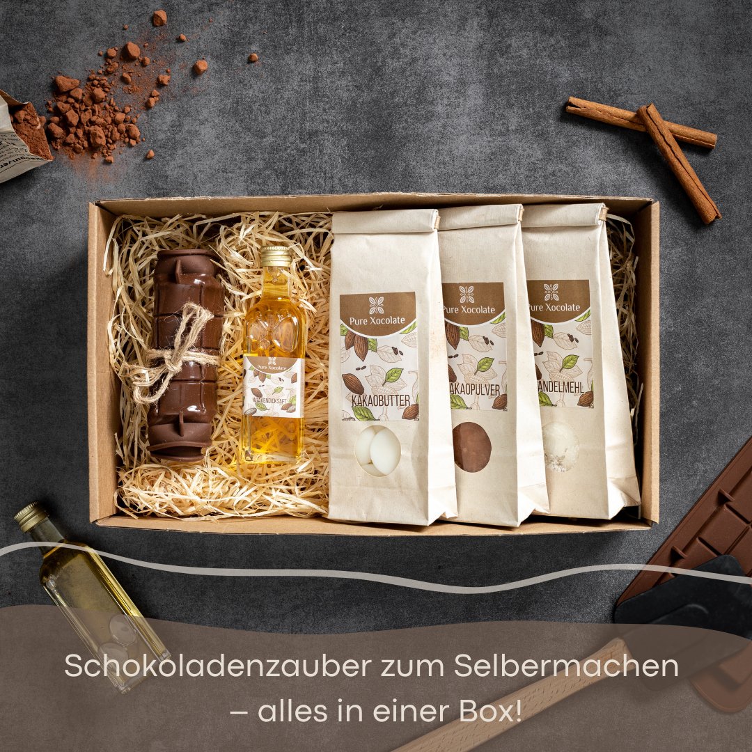 
                  
                    Schokoladen DIY-Zutaten-Set (mit Toppings) - Pure Xocolate - DIY-Set Geschenk-Set -
                  
                